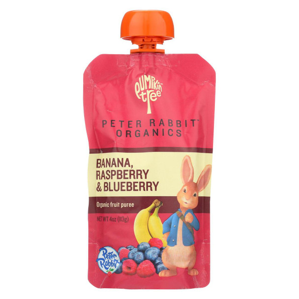 Peter Rabbit Organics Fruit Snacks - Raspberry Banana and Blueberry - Case of 10 - 4 oz.