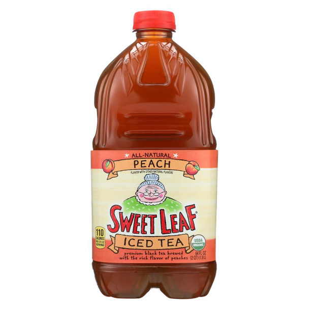 Sweet Leaf Tea Black Iced Tea - Peach - Case of 8 - 64 Fl oz.