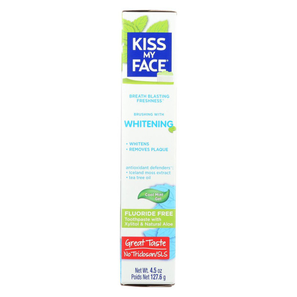 Kiss My Face Toothpaste - Whitening - Fluoride Free - Gel - 4.5 oz