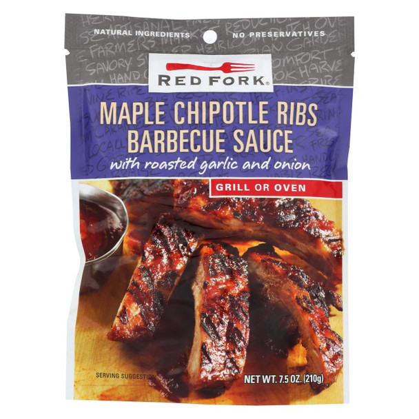 Red Fork BBQ Sauce - Maple Chipotle Ribs - Case of 6 - 7.5 oz.
