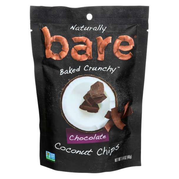 Bare Fruit Bare Chocolate Bliss Crunchy - Coconut Chips - Case of 12 - 40 Gram