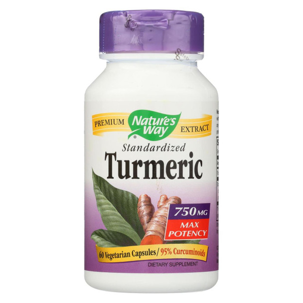 Nature's Way - Turmeric - Maximum Potency - 750 mg - 60 Vegetarian Capsules