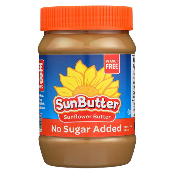 Sunbutter Sunflower Butter - No Sugar Added - Case of 6 - 16 oz.
