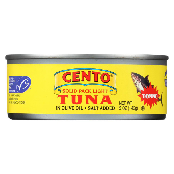 Cento Solid Pack Light Tuna - Cento Tonno - Case of 24 - 5 oz.