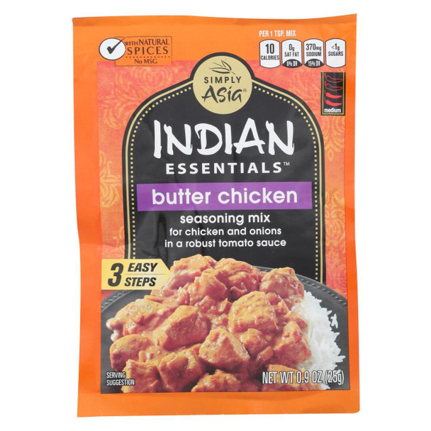 Simply Asia Indian Essentials Seasoning Mix - Butter Chicken - Case of 12 - 0.9 oz.