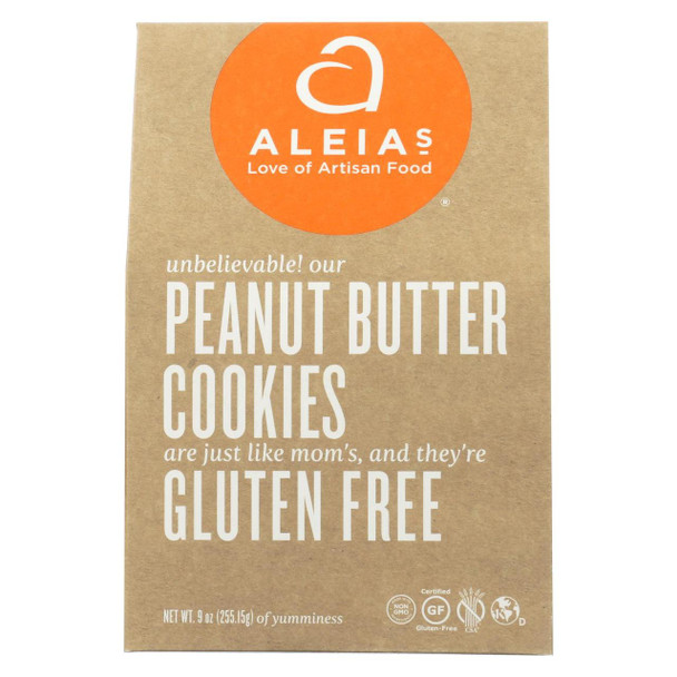 Aleia's - Gluten Free Cookies - Peanut Butter - Case of 6 - 9 oz.