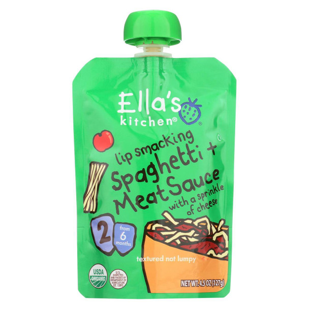 Ella's Kitchen Baby Food - Spaghetti Meat Cheese - Case of 12 - 4.5 oz.