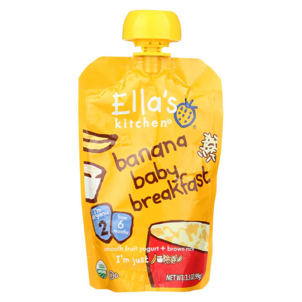 Ella's Kitchen Baby Breakfast - Banana - Case of 12 - 3.5 oz.