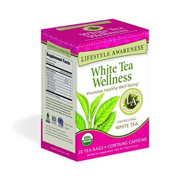 Lifestyle Awareness Herbal Tea - White Tea Wellness - Case of 6 - 20 Bags