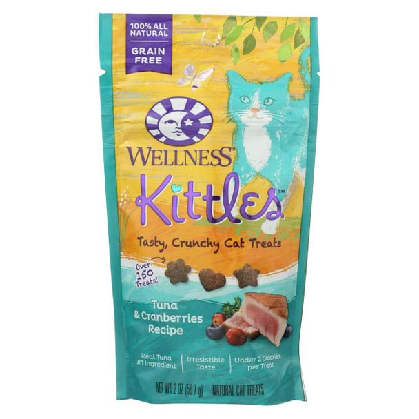 Wellness Pet Products Cat Treat - Kittles - Tuna & Cranberry - Case of 14 - 2 oz