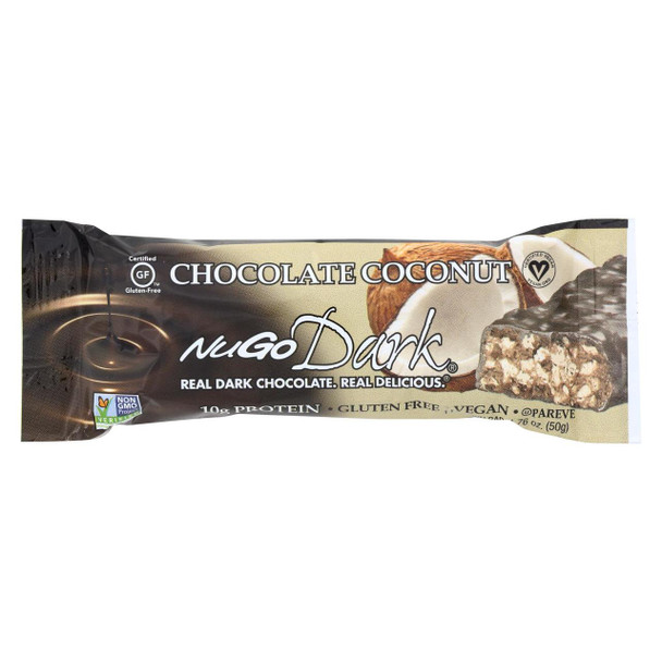 Nugo Nutrition Bar - Bar Dark Choc Coconut - CS of 12-1.76 OZ