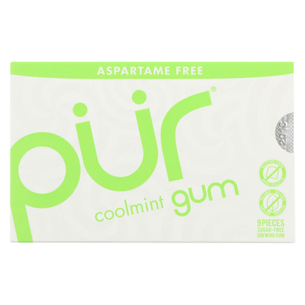 Pur Gum - Coolmint - Aspartame Free - 9 Pieces - 12.6 g - Case of 12