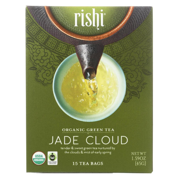 Rishi - Organic Green Tea - Jade Cloud - Case of 6 - 15 Bags