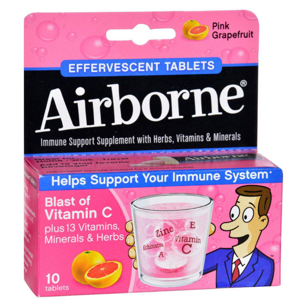 Airborne - Effervescent Tablets with Vitamin C - Pink Grapefruit - 10 Tablets