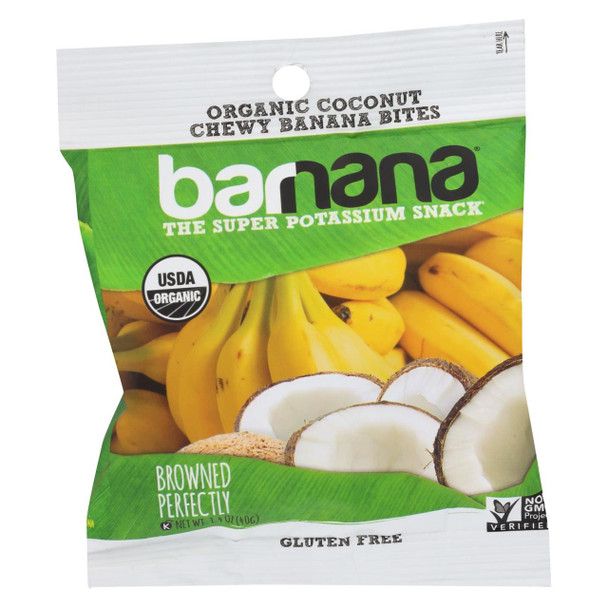 Barnana Organic Chewy Banana Bites - Coconut - Case of 12 - 1.4 oz