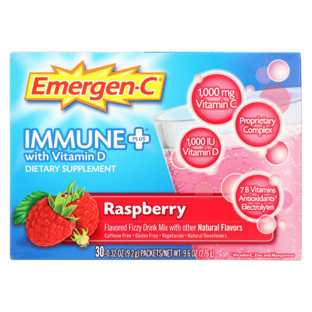 Emergen - C Immune Vitamin Supplement Drink - Raspberry