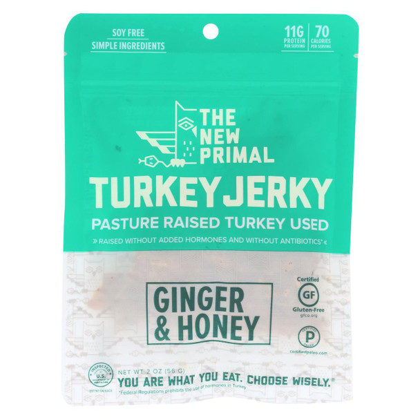 The New Primal Turkey Jerky - Original - Case of 8 - 2 oz.