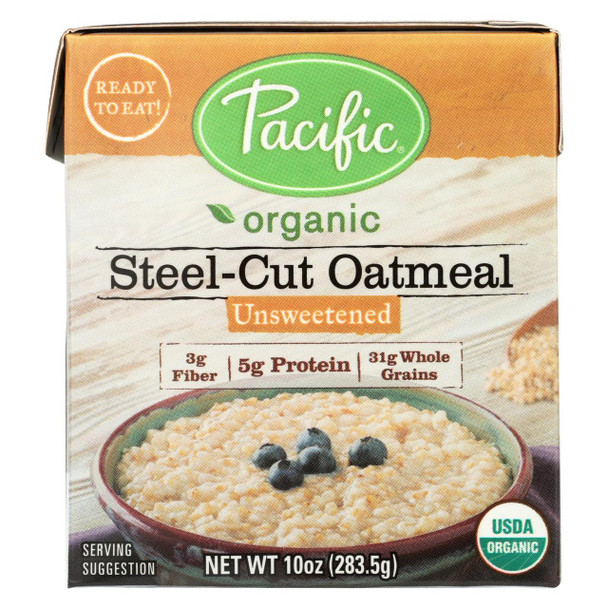 Pacific Natural Foods Steel-Cut Oatmeal - Unsweetened - Case of 12 - 10 oz.