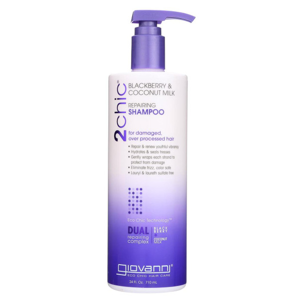 Giovanni 2Chic Repairing Shampoo - Blackberry and Coconut Milk - 24 Fl oz.