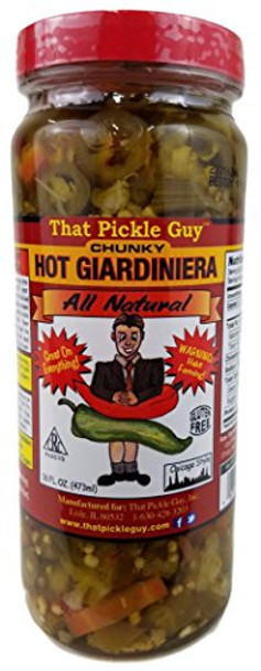 That Pickle Guy Giardiniera - Hot - Chunky - Case of 12 - 16 fl oz