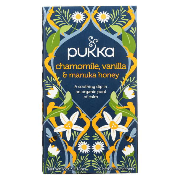 Pukka Herbal Teas Tea - Organic - Chamomile Vanilla and Manuka Honey - 20 Bags - Case of 6