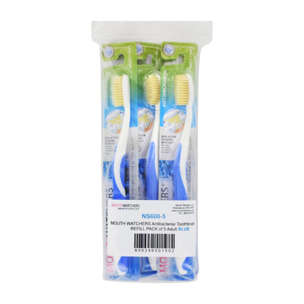 Mouth Watchers Toothbrush Refill - A B - Adult - Blue - 1 Count - Case of 5