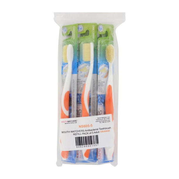 Mouth Watchers Toothbrush Refill - A B - Adult - Orange - 1 Count - Case of 5