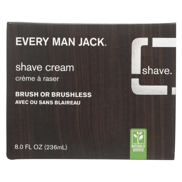 Every Man Jack Shave Cream - Premium Shave - Brush or Brushless - Cedarwood - 8 oz