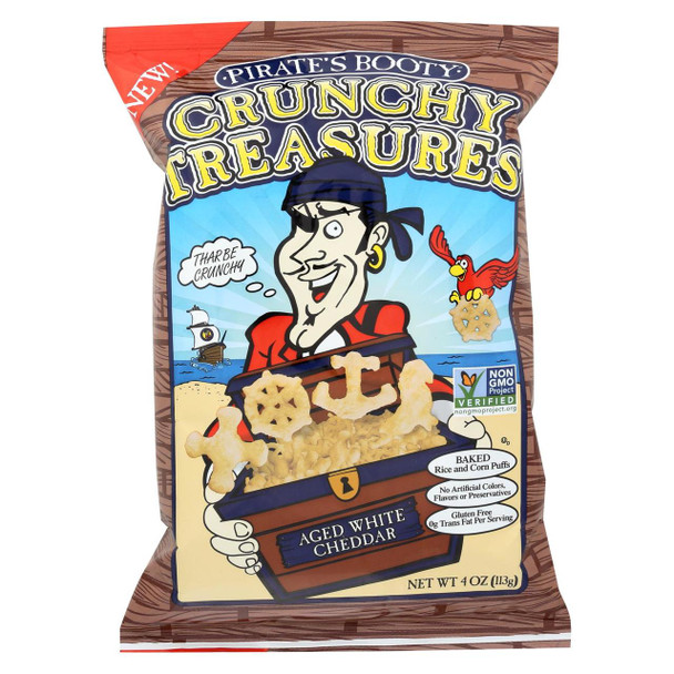 Pirate Brands Booty Puffs - Crunchy Treasures - Case of 12 - 4 oz.