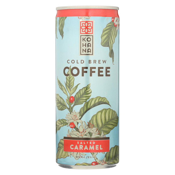 Kohana Cold Brew Coffee Beverage - Salted Caramel - Case of 12 - 8 Fl oz.