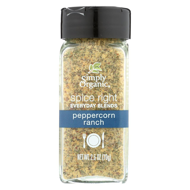 Simply Organic Spice Right Peppercorn Ranch - Case of 6 - 2.5 oz.