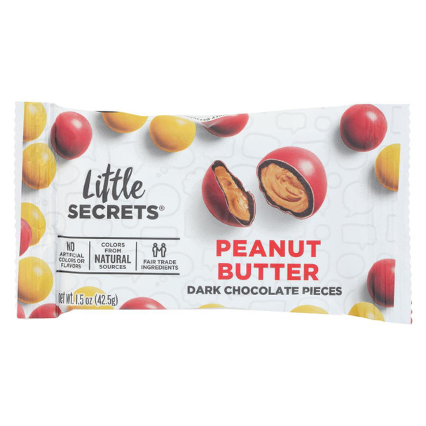 Little Secrets Dark Chocolate Candies - Peanut Butter - Case of 12 - 1.5 oz.