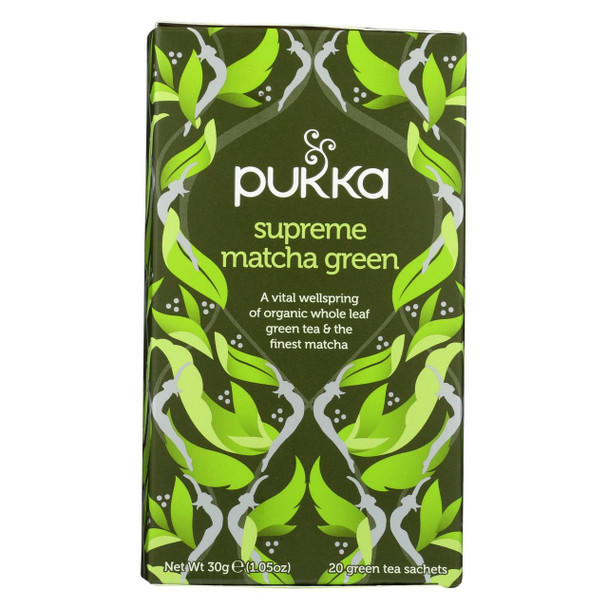 Pukka Herbal Teas Tea - Organic - Green - Supreme Matcha - 20 Bags - Case of 6