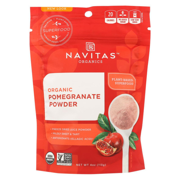 Navitas Naturals Pomegranate Powder - Organic - Freeze-Dried - 4 oz - case of 12