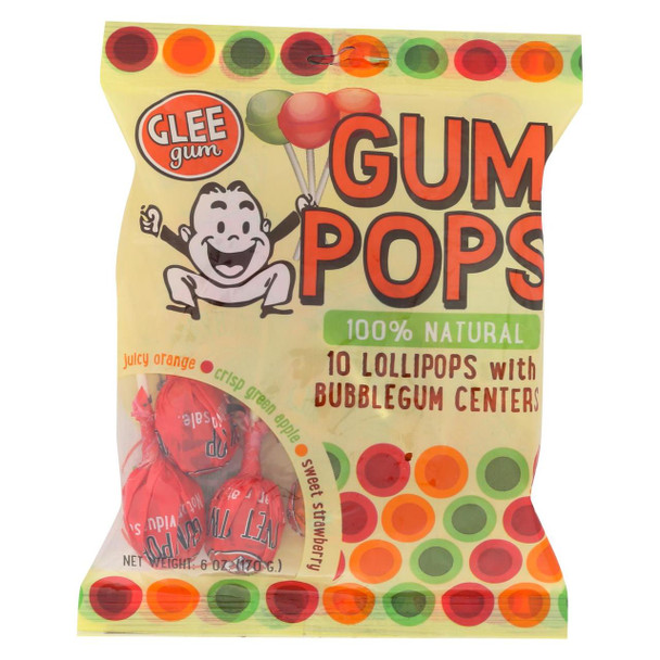 Glee Gum Pops - Assorted Flavors - Case of 6 - 10 Count