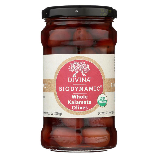 Divina - Olives - Organic - Kalamata - Whole - Case of 6 - 6.35 oz