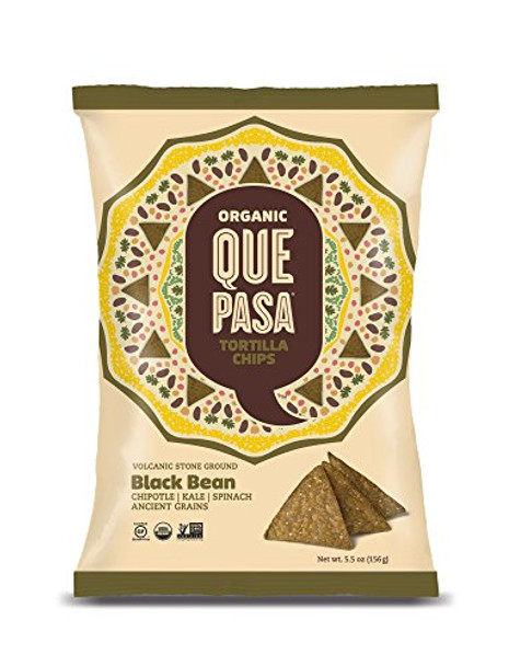 Que Pasa Tortilla Chips - Black Bean - Case of 12 - 5.5 oz.