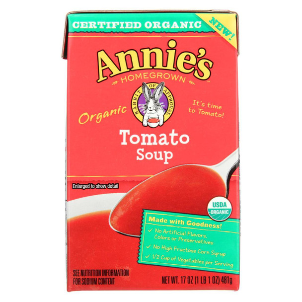 Annie's Homegrown Soup - Tomato - Case of 8 - 17 oz.