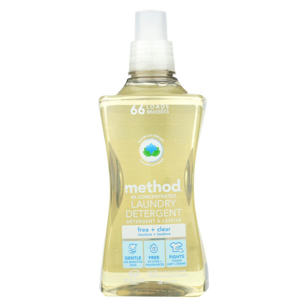 Method Products Inc Laundry Detergent - Free and Clear - 4X - Case of 4 - 53.5 fl oz