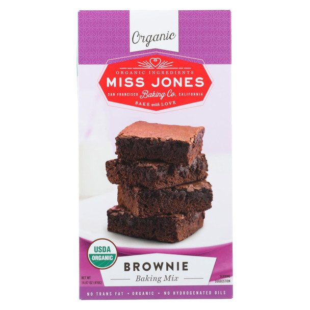 Miss Jones Baking Mix - Brownie - Case of 6 - 14.67 oz.