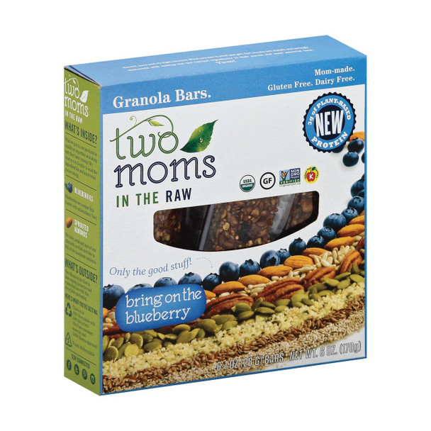 Two Moms In The Raw Granola Bars - Bring On The Blueberry - Case of 6 - 6 oz.