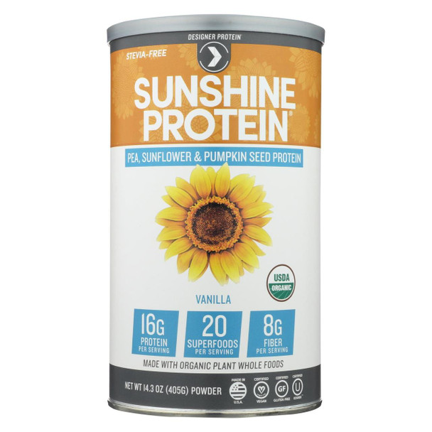 Sunshine Protein - Organic - Plant-Based - Vanilla - 12 oz