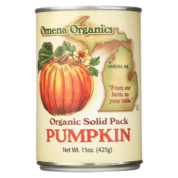 Omena Organics Pumpkin - Organic - Solid Pack - Case of 12 - 15 oz
