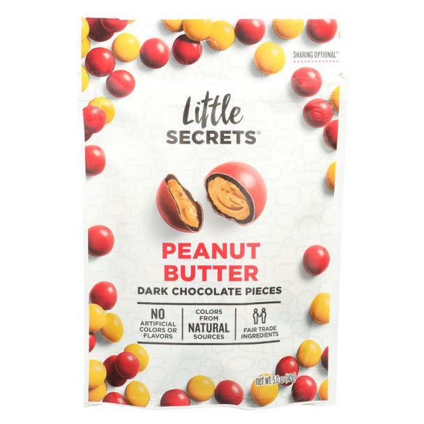 Little Secrets Dark Chocolate Candies - Peanut Butter - Case of 8 - 5 oz.