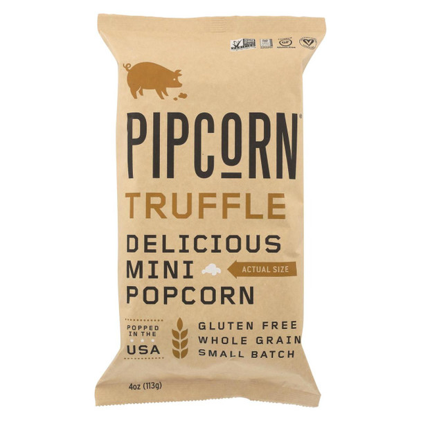 Pipcorn Mini Popcorn - Truffle - Case of 12 - 4 oz.