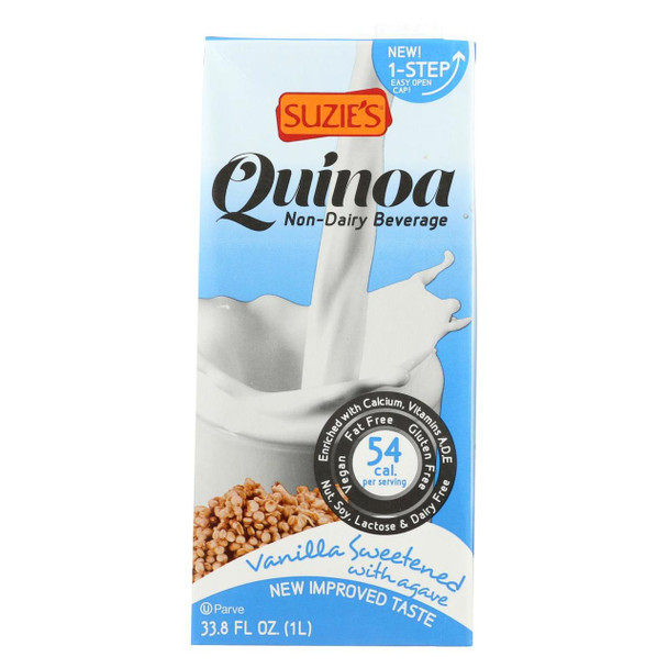 Suzie's Quinoa Milk Beverage - Vanilla - Case of 6 - 33.8 Fl oz.