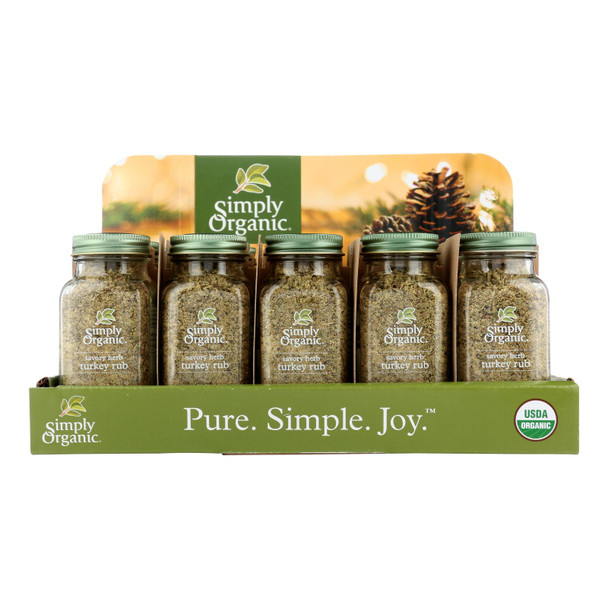 Simply Organic Turkey Rub - Case of 15 - 2.43 oz.