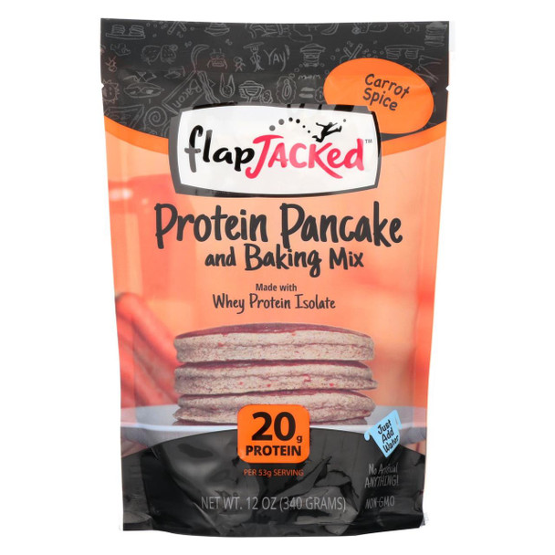 Flapjacked Protein Pancake - Carrot Spice - Case of 6 - 12 oz.