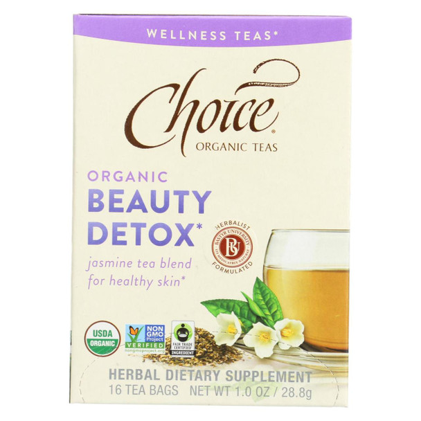 Choice Organic Wellness Tea - Beauty Detox - Case of 6 - 16 Bags