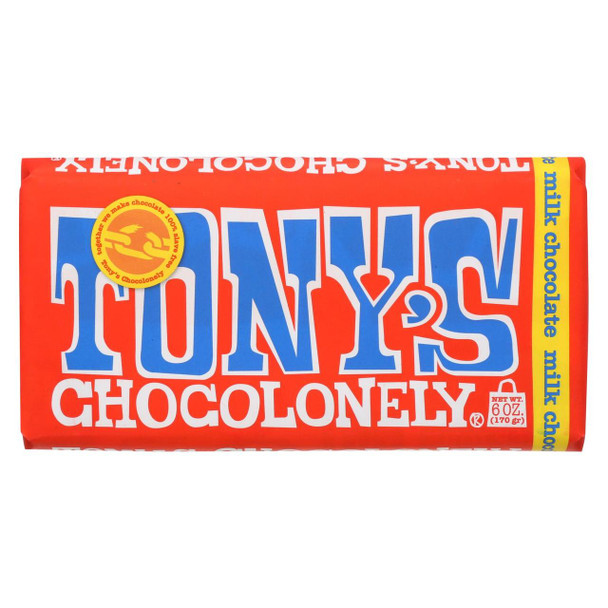 Tony's Chocolonely Bar - Milk Chocolate - Case of 15 - 6 oz.